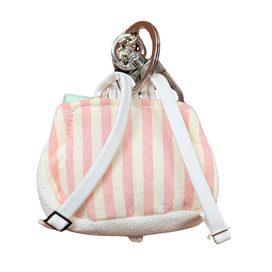 Pastel Striped Mini Backpack Keychain
