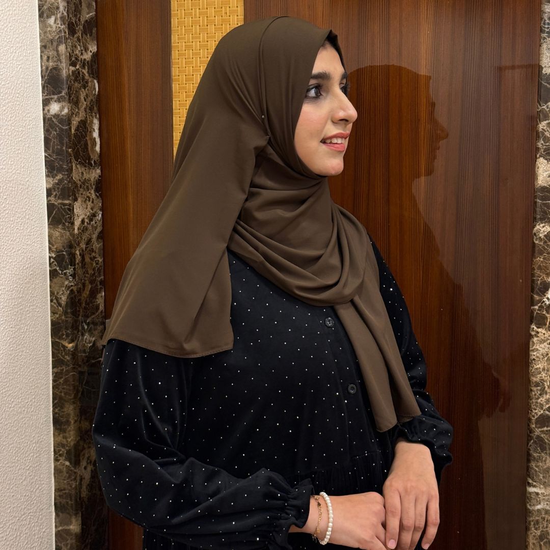 Dark Brown Armani Crepe Hijab