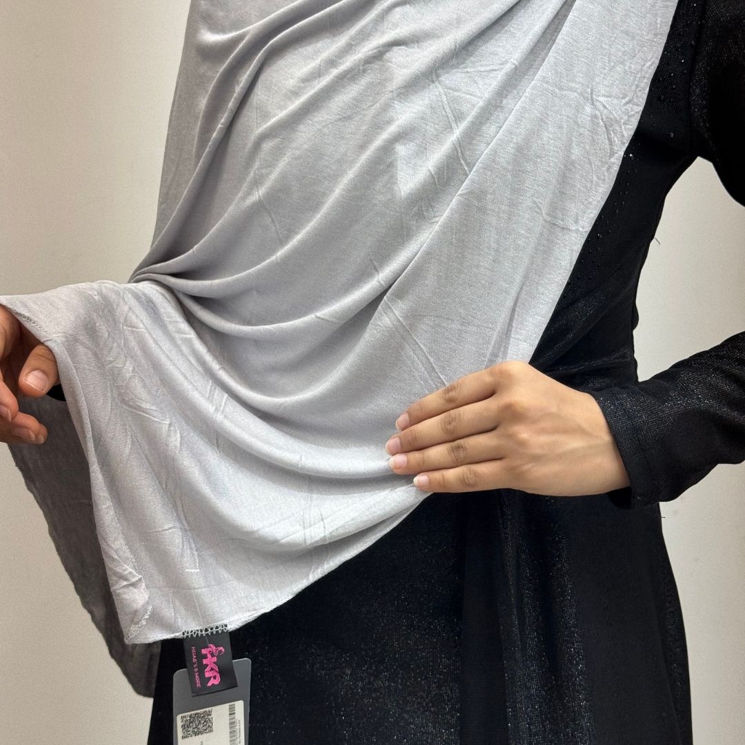 Silver Grey No-Pin Jersey Hijab