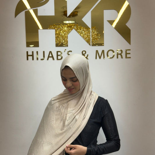 Champagne Beige No-Pin Jersey Hijab