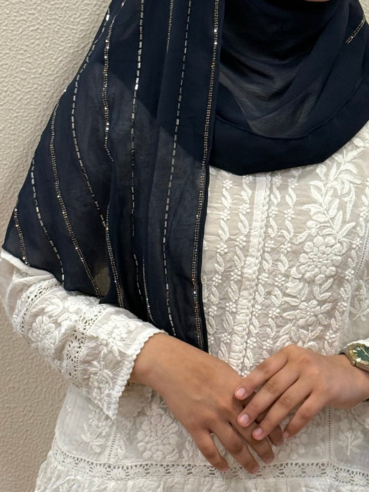 Instant turkish hijab blue