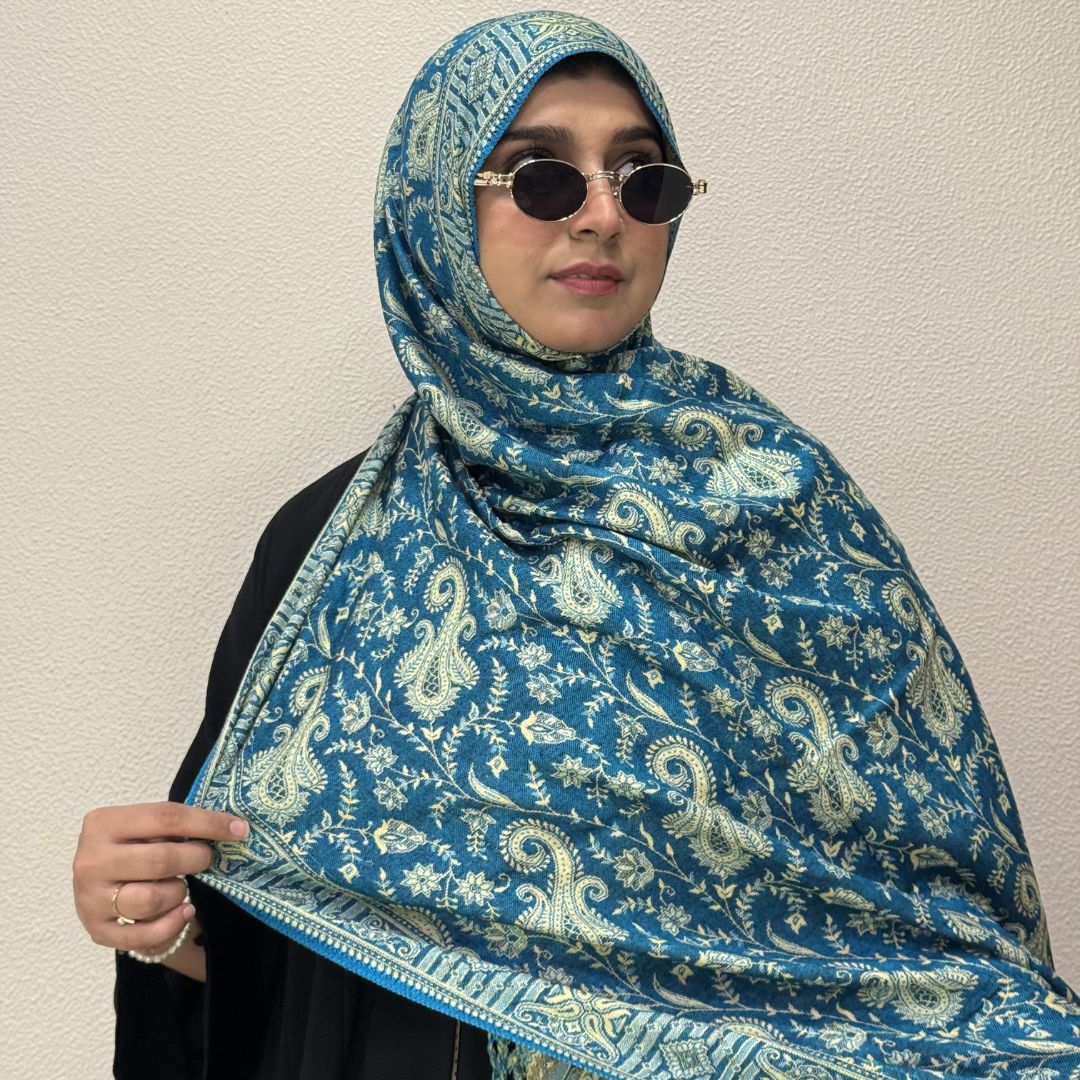 Teal Blue Pashmina Shawls
