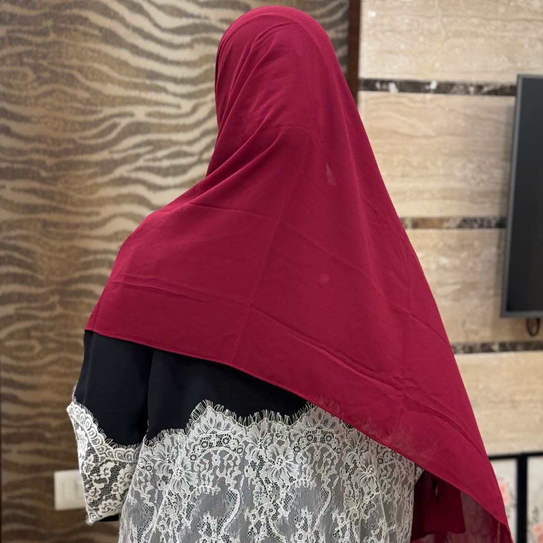 Instant Malaysian Georgette Maroon Hijab