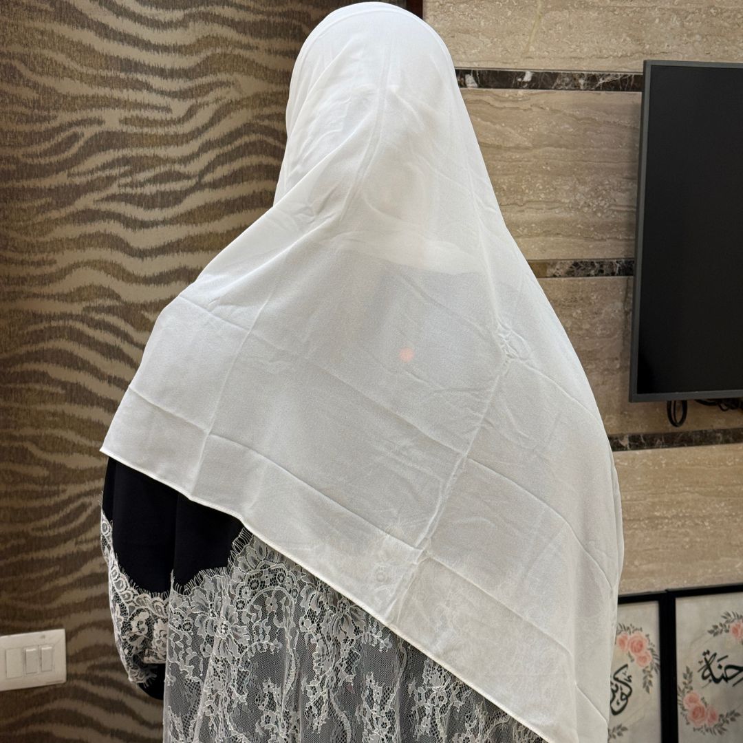 Instant Malaysian Georgette White Hijab
