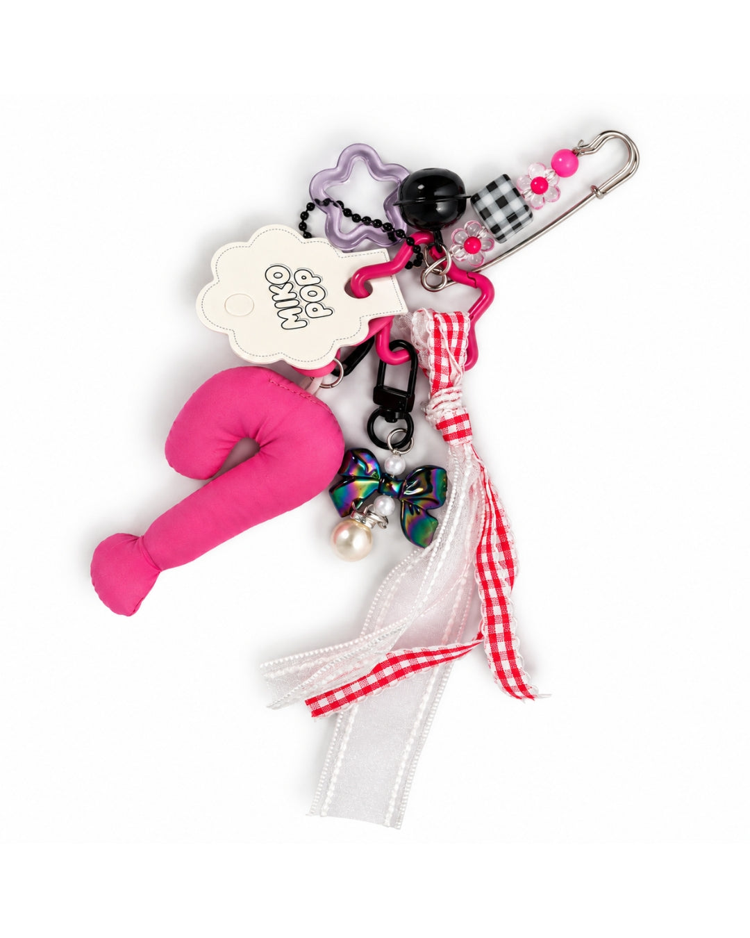Pink Abstract Charm Keychain