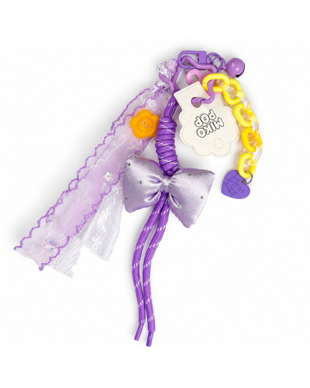 Lavender Bow Pastel Charm Keychain