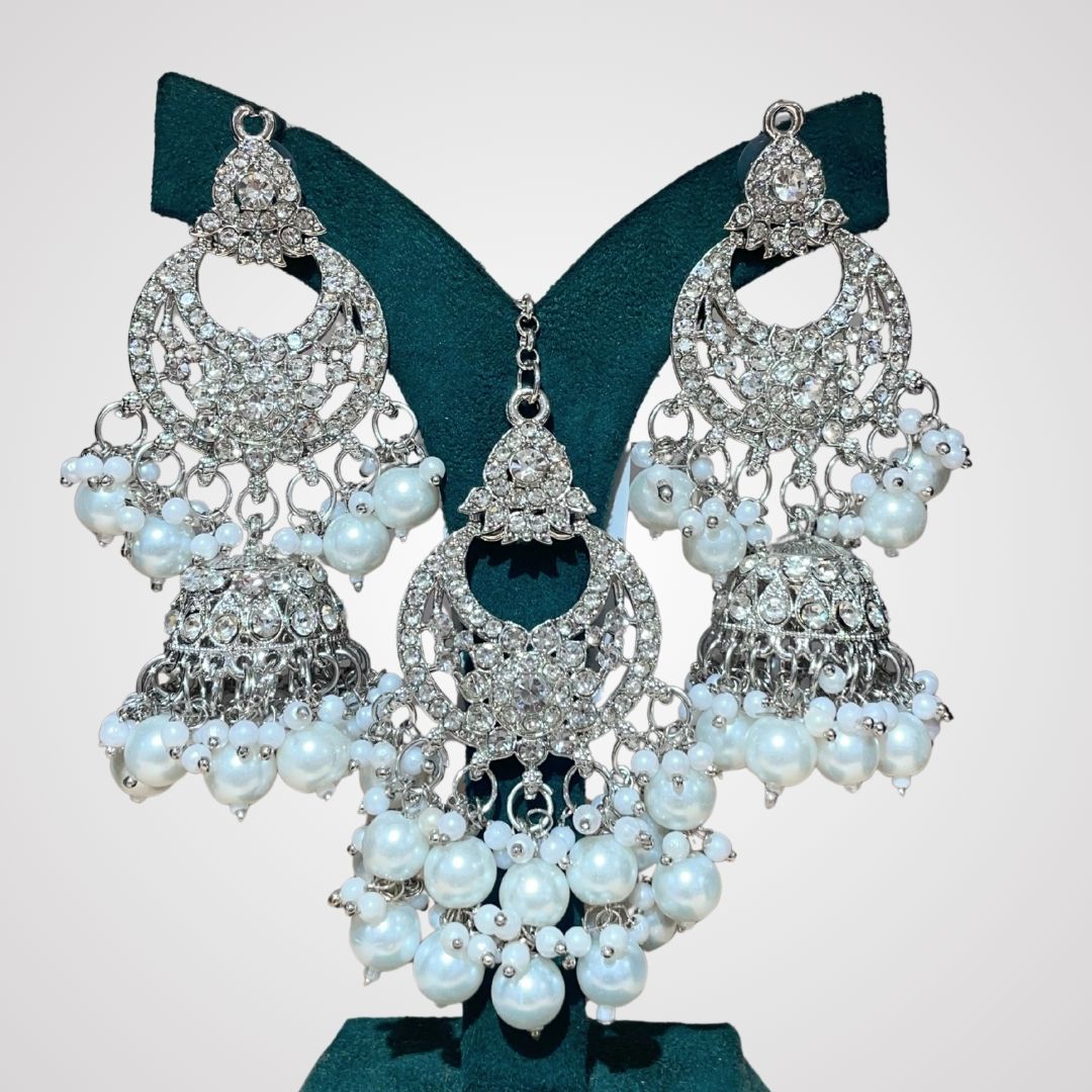 Antique Silver-Plated Layered Jhumka