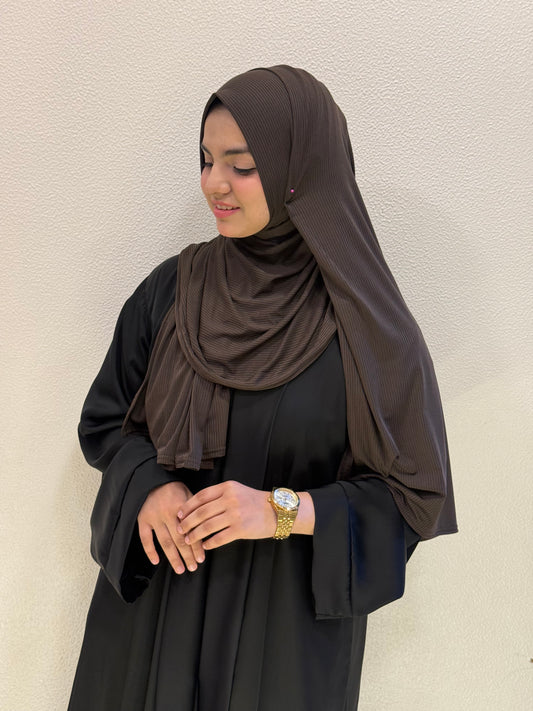 Ribbed Jersey Dark Brown