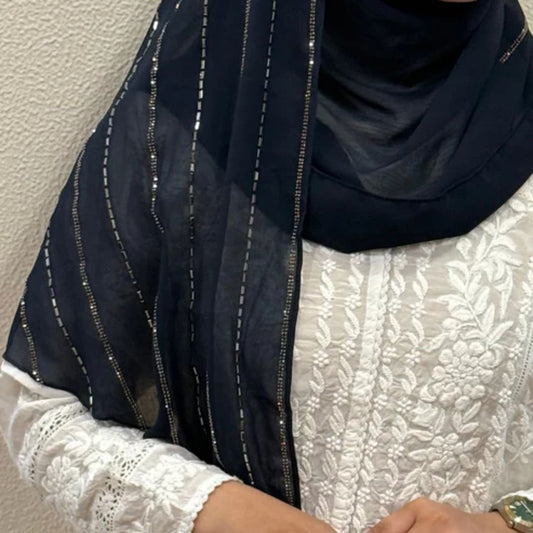 Instant turkish hijab blue