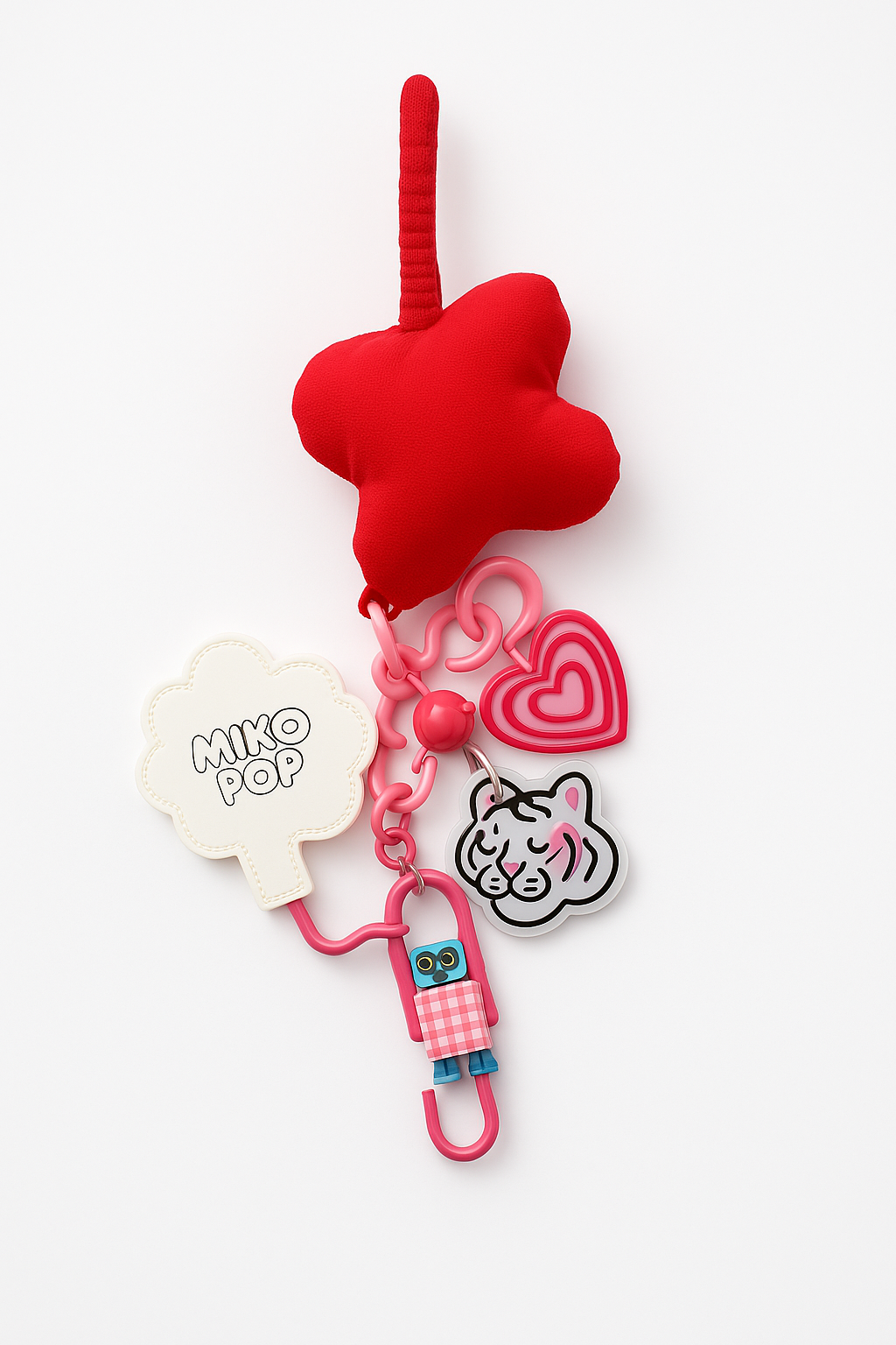 Red Star Tiger Charm Keychain
