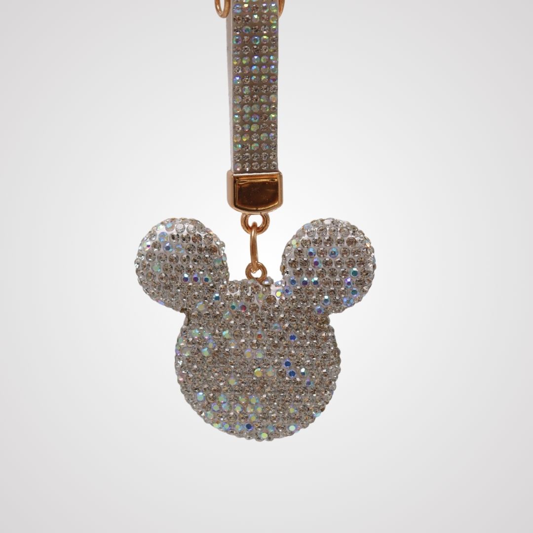 Glitter Mickey Head Charm Keychain