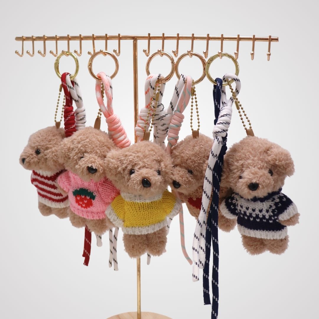 Plush Animal Head Keychains