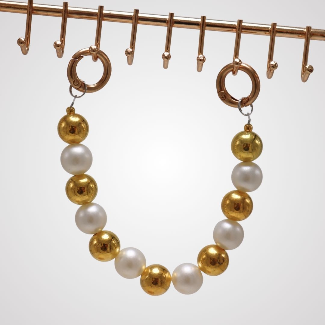 Golden Bead Loop Keychain