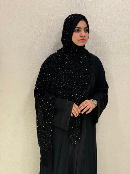 Black stone work hijab
