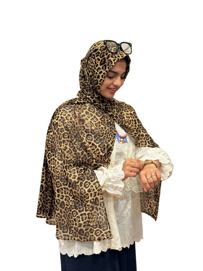 Leopard Print Jersey  Hijab