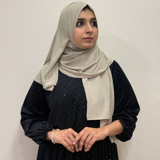 Mushroom Beige Armani Crepe Hijab