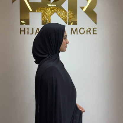 Black No-Pin Jersey Hijab