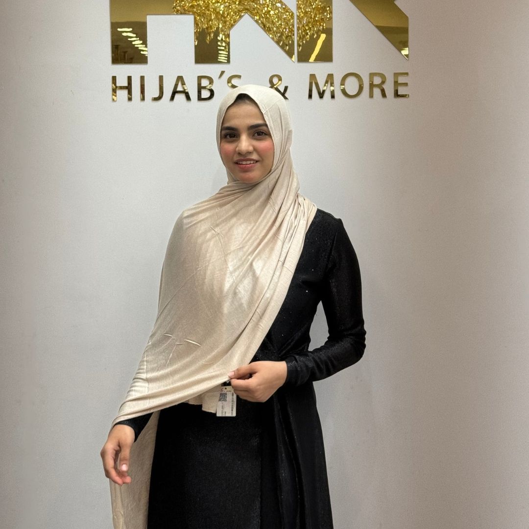 Champagne Beige No-Pin Jersey Hijab