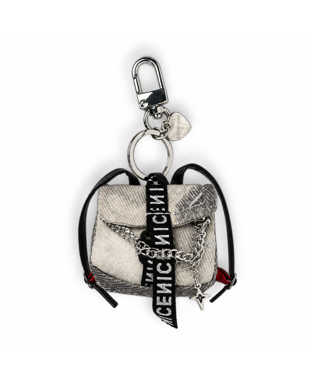 Beige Mini Medical Bag Keychain