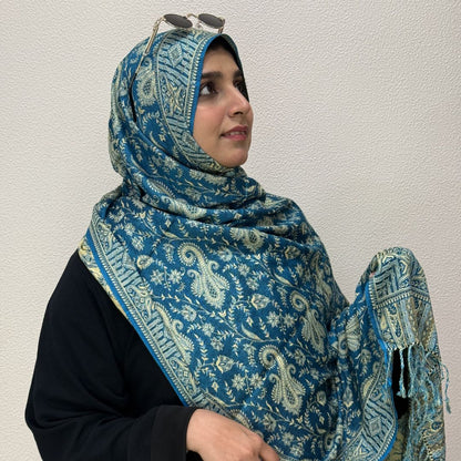 Teal Blue Pashmina Shawls