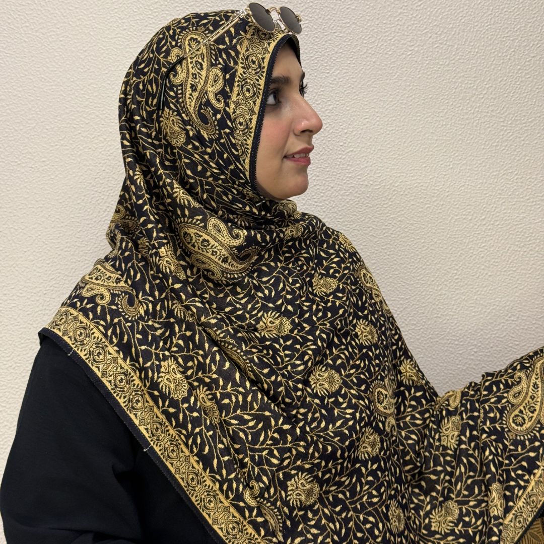 Gold Paisley Pashmina Shawl