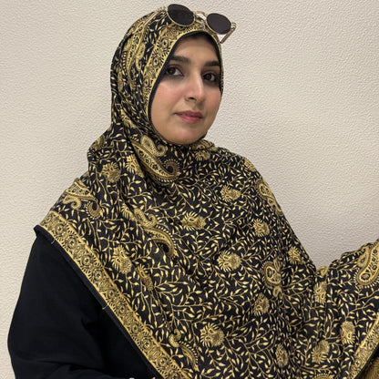 Gold Paisley Pashmina Shawl