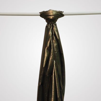 Brown shimmer satin hijab on display hanger