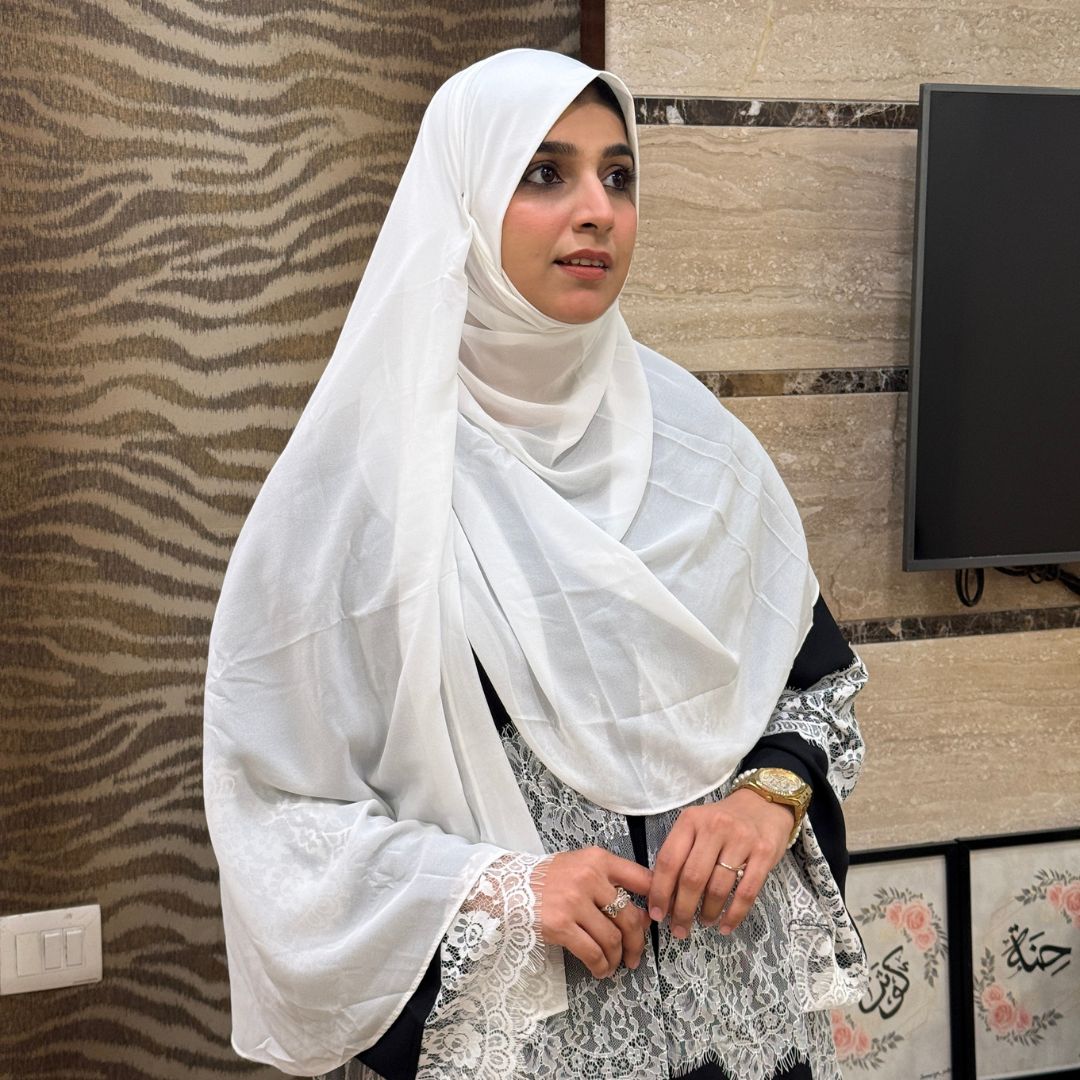 Instant Malaysian Georgette White Hijab
