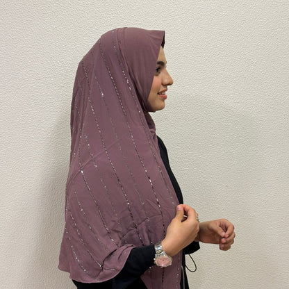 Instant mauve pink Turkish Hijab