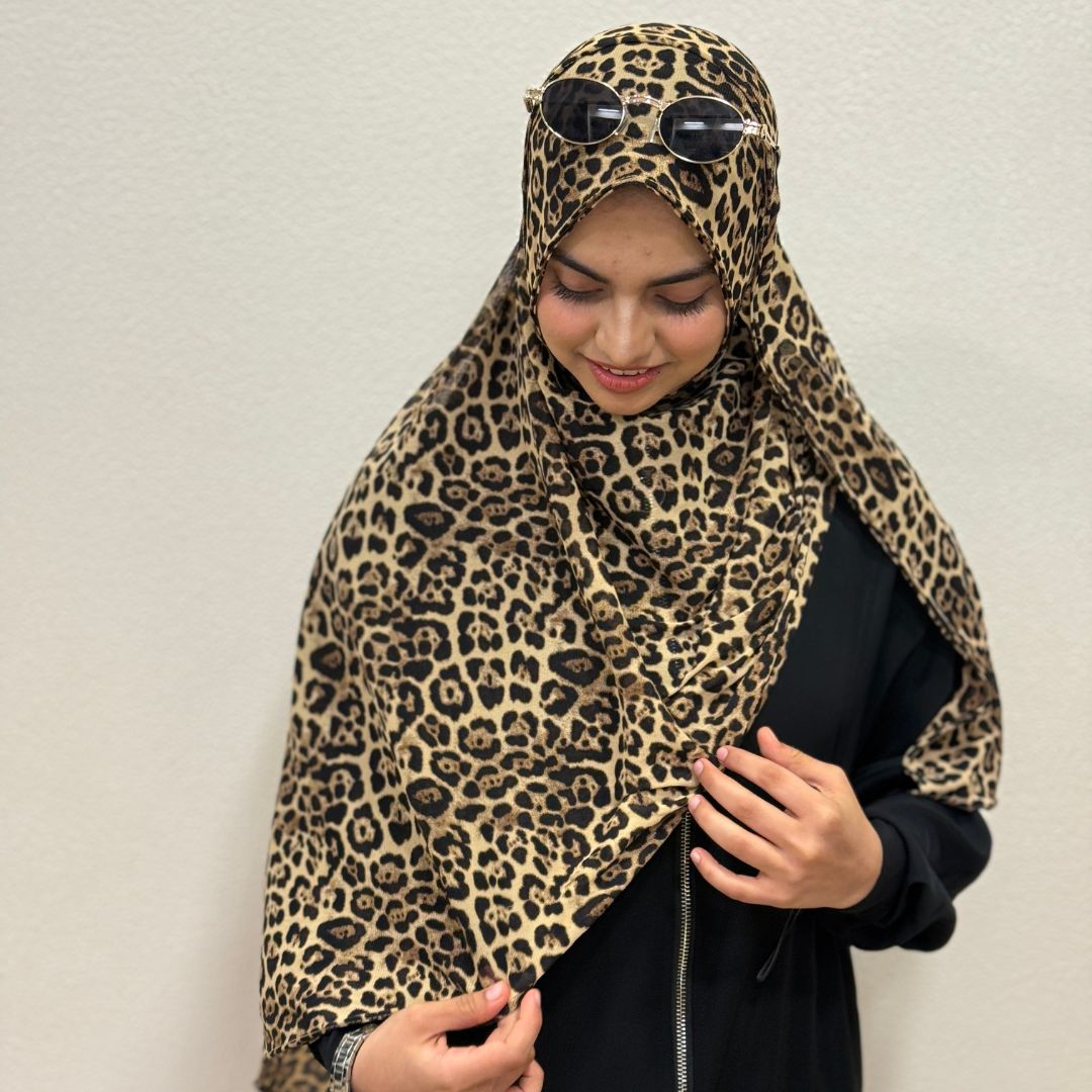 Leopard Print Jersey  Hijab
