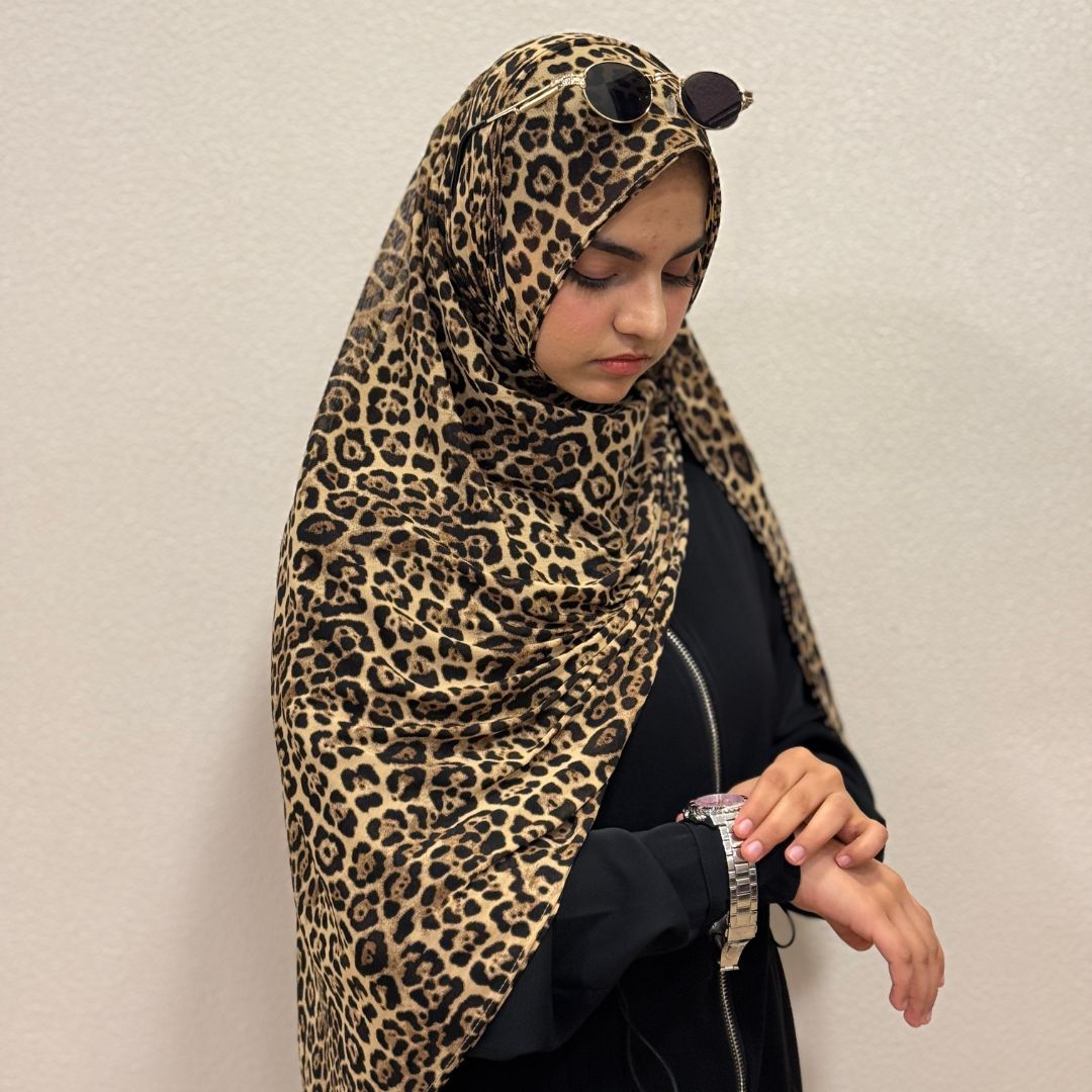 Leopard Print Jersey  Hijab