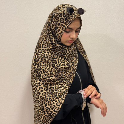 Leopard Print Jersey  Hijab