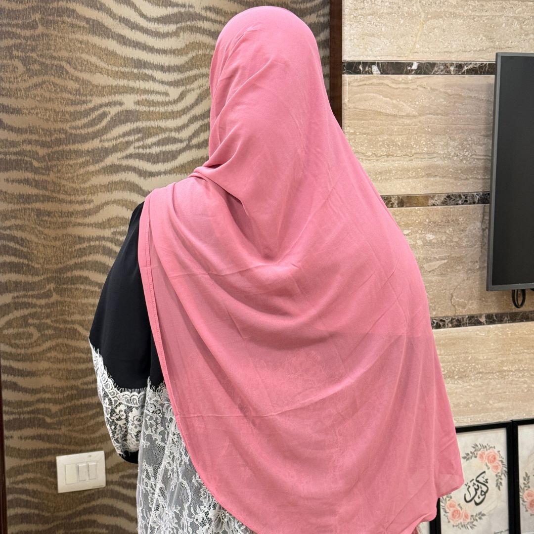 Instant Malaysian Georgette Pink Hijab