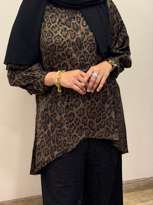 Printed cod set dark brown