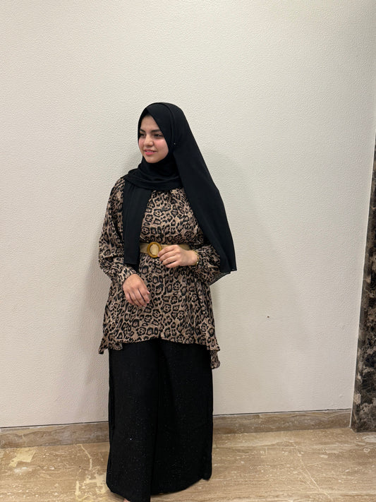 Printed cod set light brown