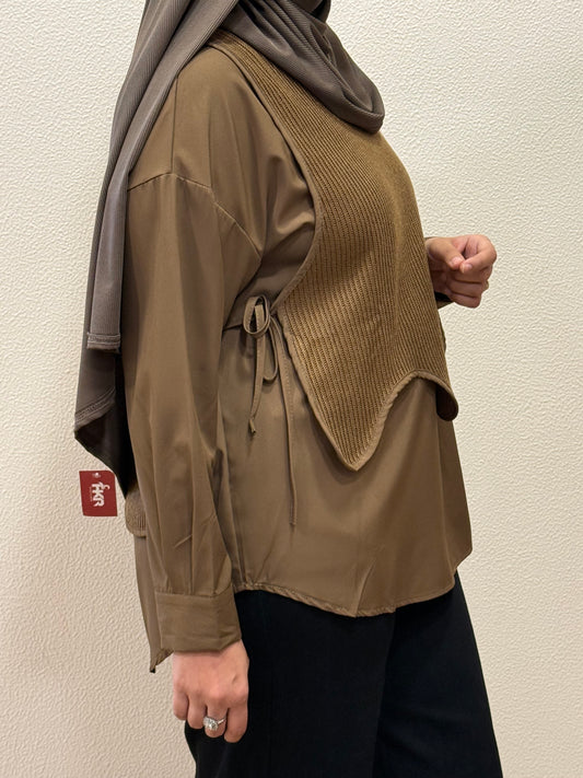 Korean style shirt (brown)