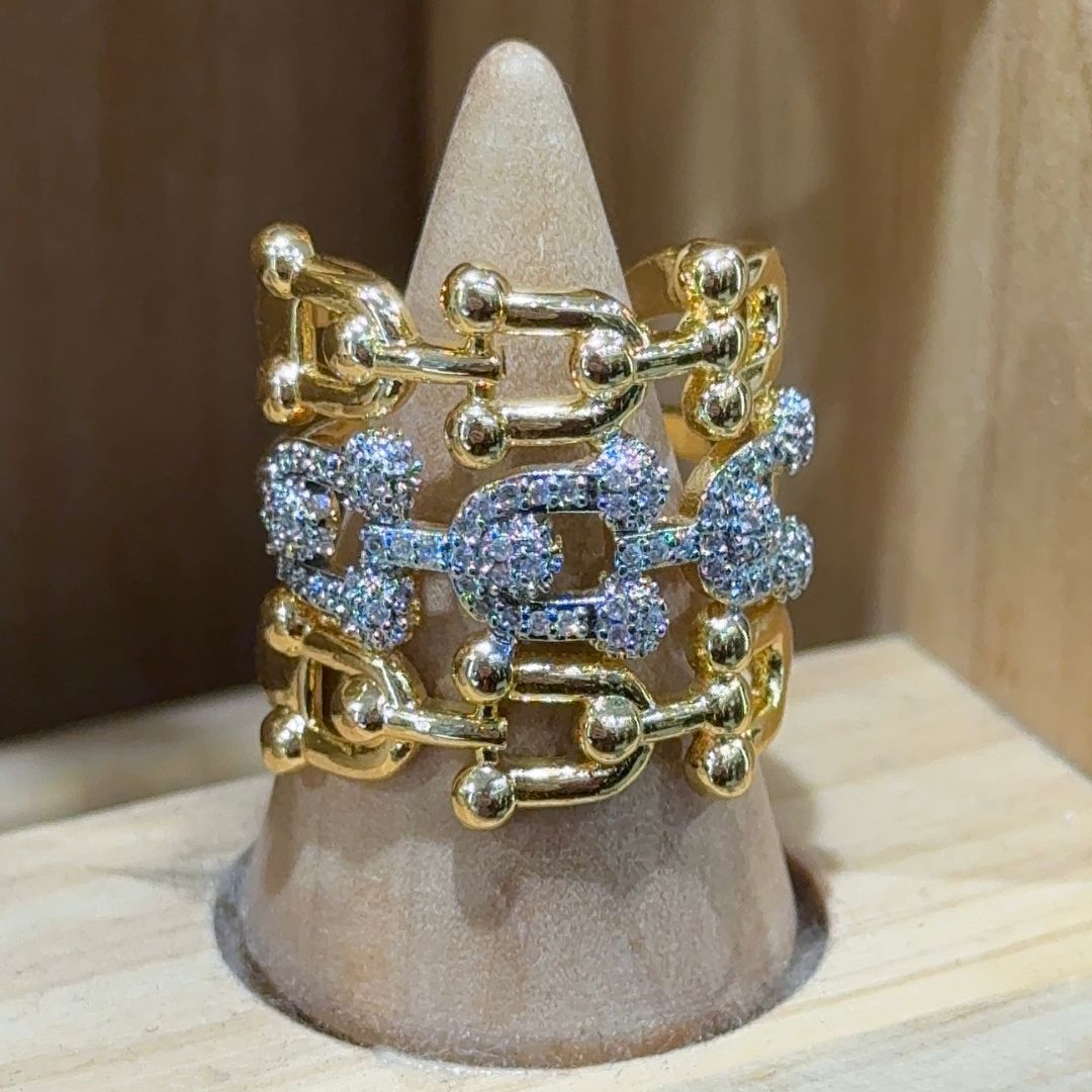 Luxury Triple Link  Adjustable Ring