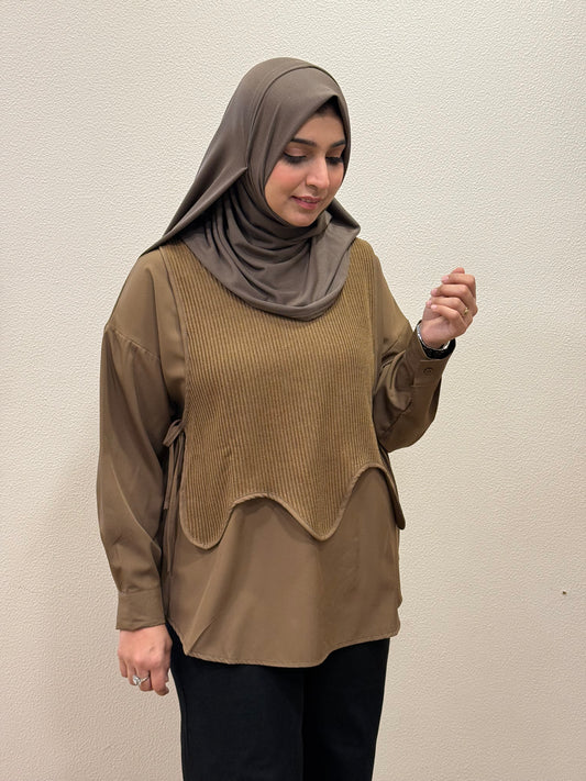 Korean style shirt (brown)