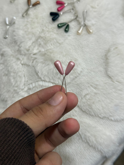 Pearl finish teardrop safety pins for modest wear in various shades
