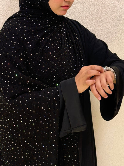 Black stone work hijab