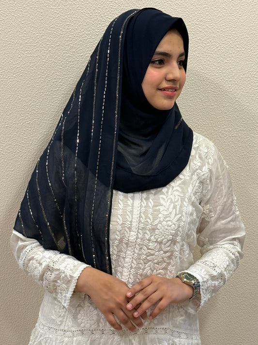 Instant turkish hijab blue