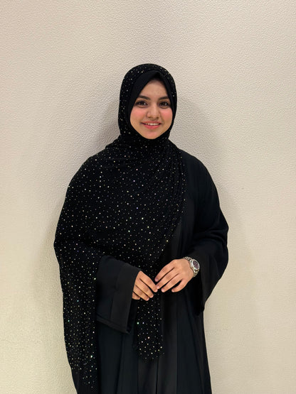 Black stone work hijab