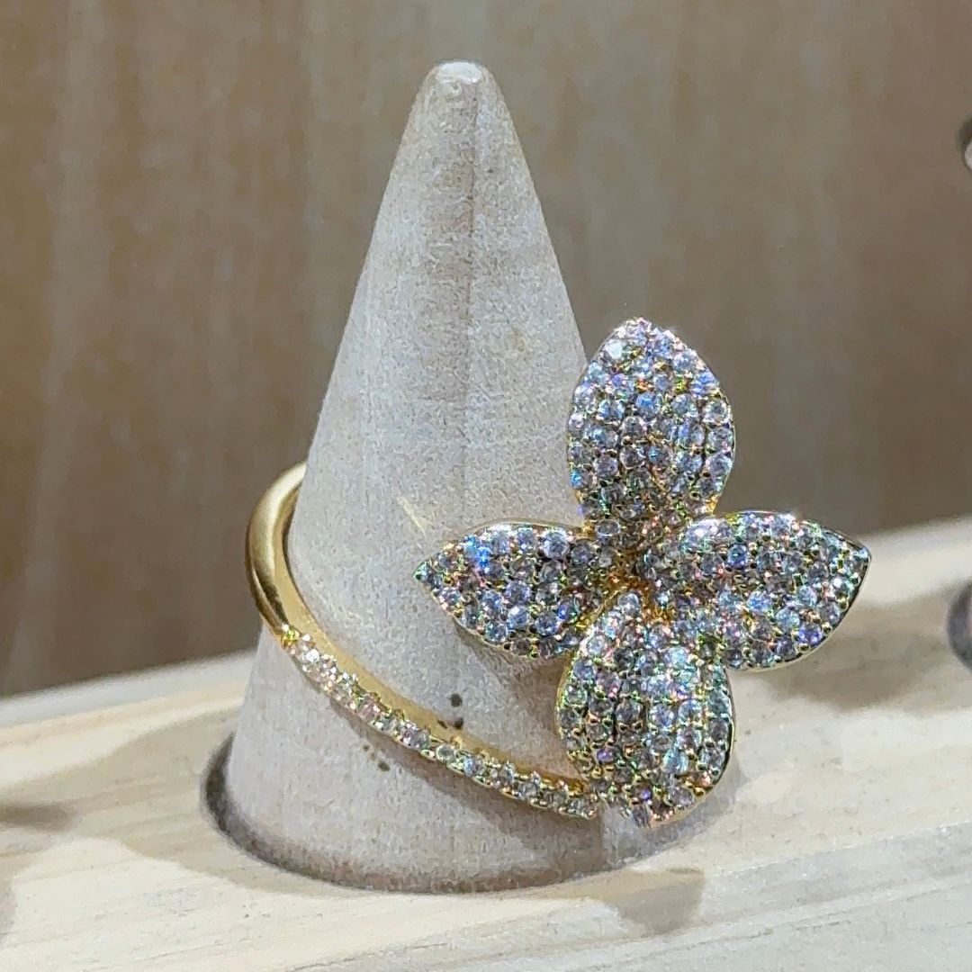 Golden Butterfly Bloom Adjustable Ring