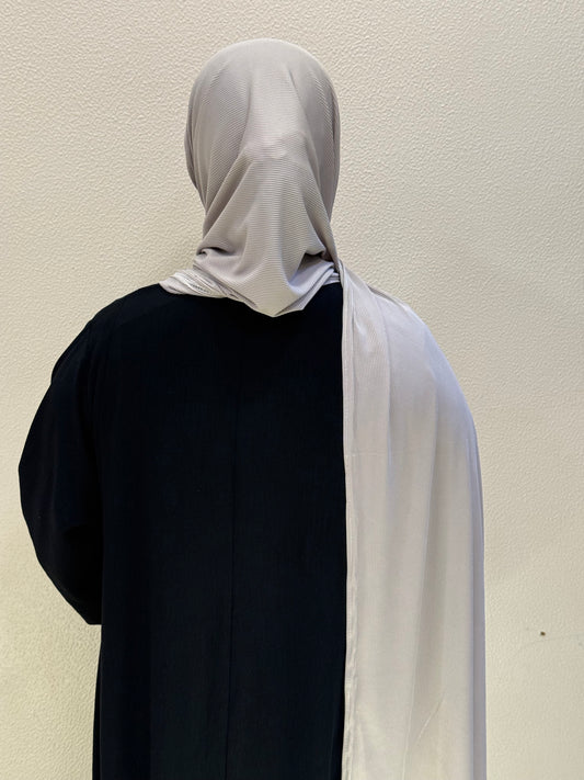 Minimalist silver-grey jersey scarf for modest everyday fashion