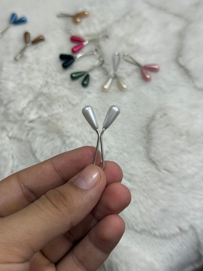 Assorted color pearl teardrop pins for hijab and abaya styling