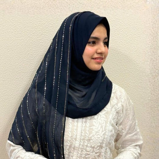 Instant turkish hijab blue