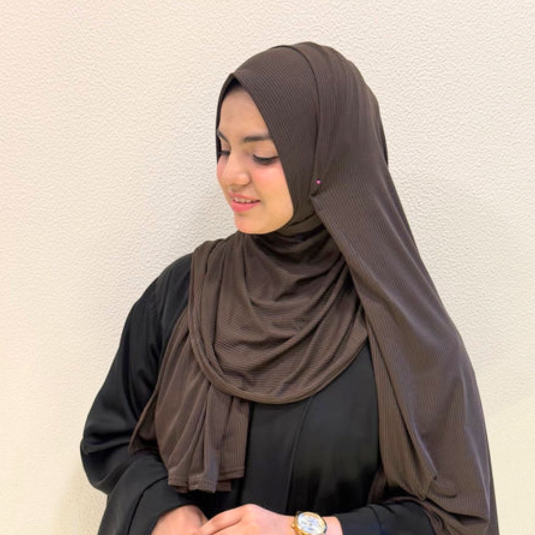 Ribbed Jersey Dark Brown