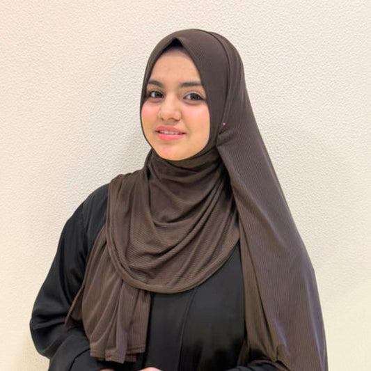 Ribbed Jersey Dark Brown