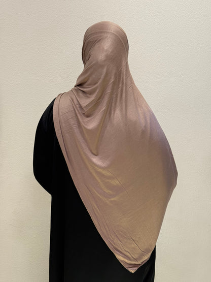 Back view of Beige Bamboo Jersey HijabPremium Soft Stretch Modest ScarfSoft • Breathable • ElegantLightweight Comfort • Everyday StyleEffortless Elegance