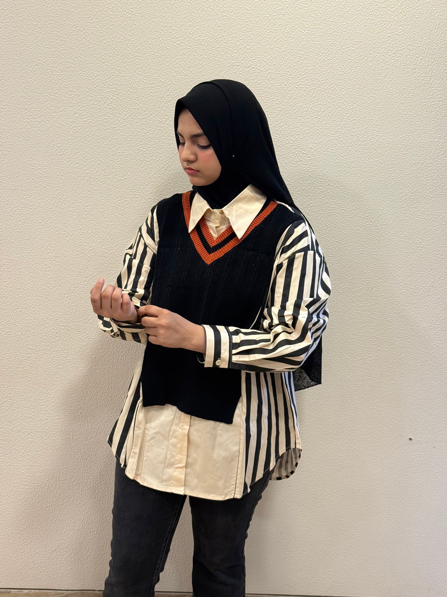 Blue Korean Style Shirt Elegant Modern Stylish Premium Casual Modest Wear Effortless Sophistication